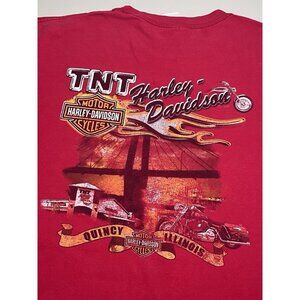 Harley Davidson TNT Quincy Illinois  Men's  XXL, Red Graphic T-Shirt